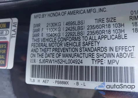 2017 Honda Cr-V Ex from USA, damaged, VIN 5J6RW1H52HL004924